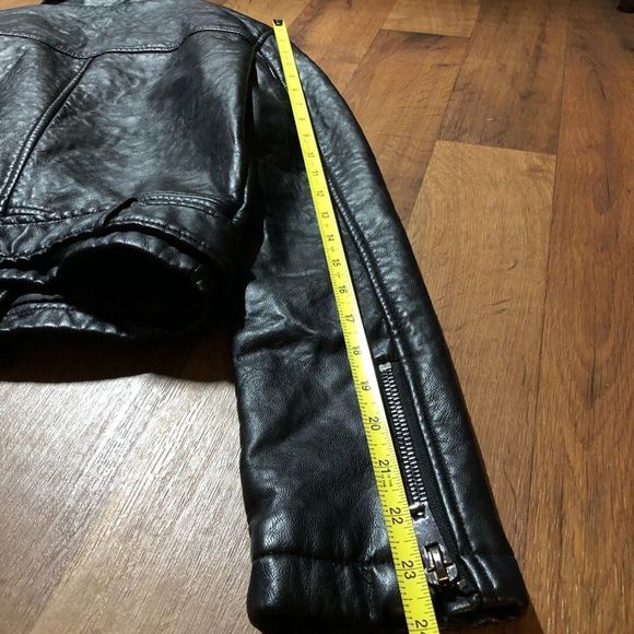 Joes Collection Leather Jacket Full Zip Black Biker Size XS - Picture 6 of 12